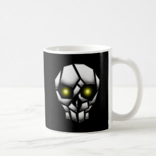 Chrome Plumpsschädel mit leuchtenden Augen Tasse