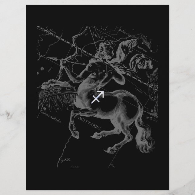 Chrome Sagittarius Zodiac Sign Hevelius circa 1690 (Vorderseite)