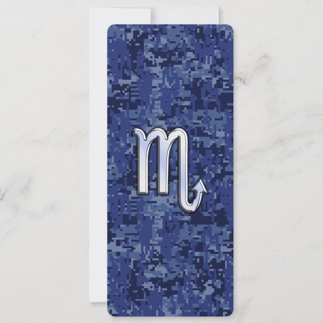 Chrome Scorpio Zodiac Sign on Navy Blue Camo (Vorderseite)