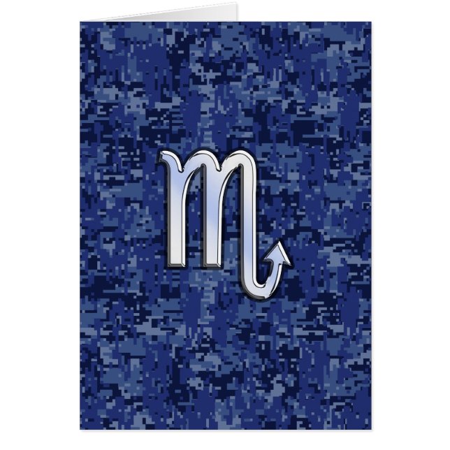 Chrome Scorpio Zodiac Sign on Navy Blue Camo (Vorne)