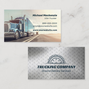 Chrome Semi Trucker Business Card Visitenkarte