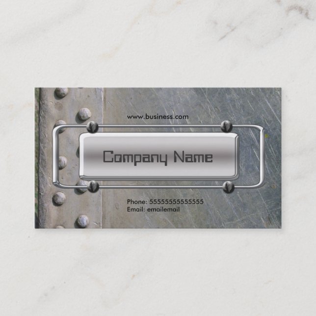 Chrome Silver Gray Metal Company Image Visitenkarte (Vorderseite)