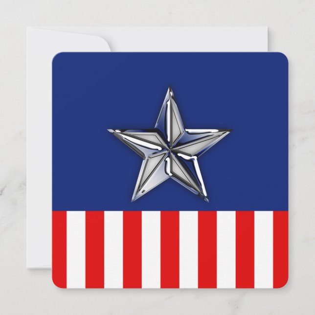 Chrome Silver Star auf Festive Patriotic Colors (Vorderseite)