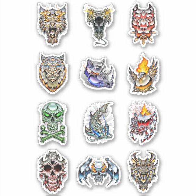 Chrome Skull Aufkleber (Vorderseite)