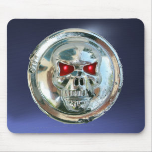 CHROME SKULL, Blauer Topaz Mousepad