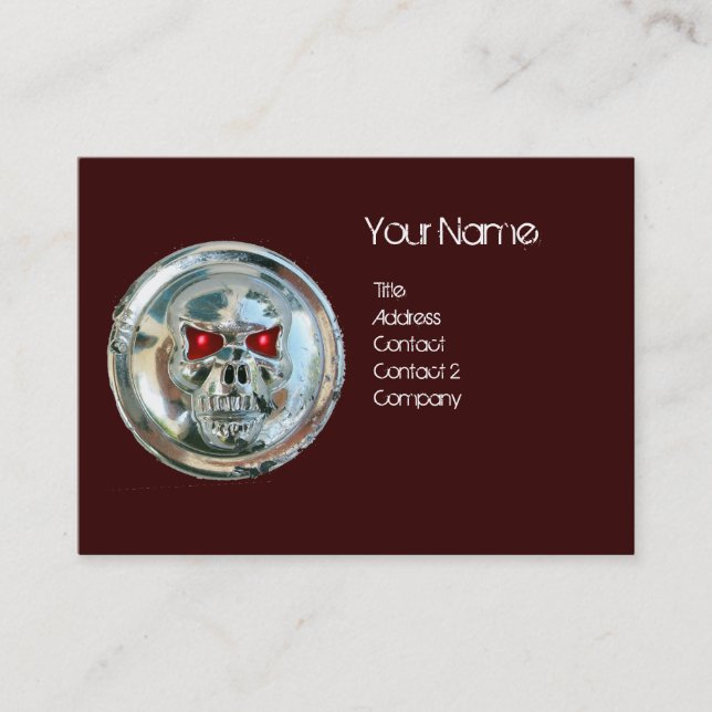 CHROME SKULL BROWN UND ROT RUBY MONOGRAM VISITENKARTE (Vorderseite)