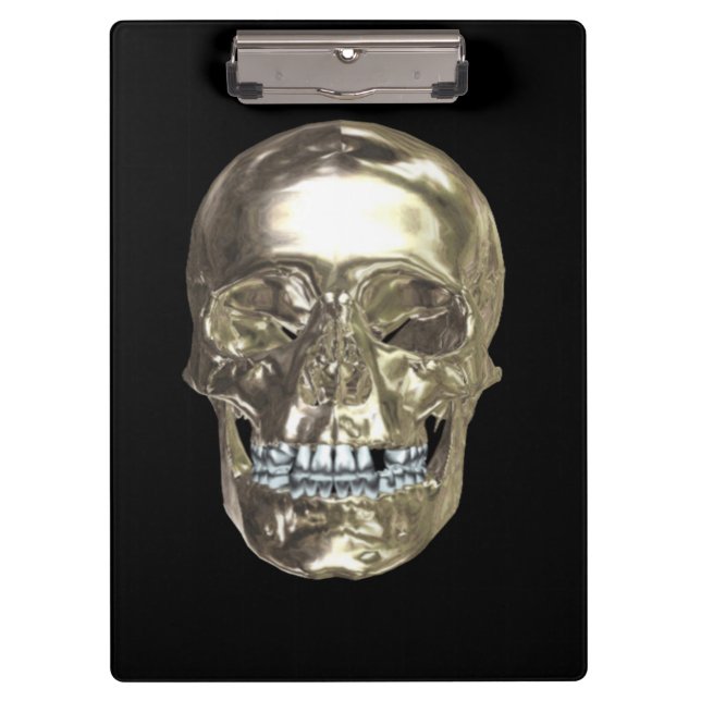 Chrome Skull Clipboard Klemmbrett (Vorderseite)
