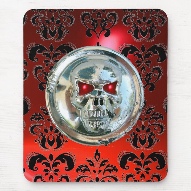 CHROME SKULL, Damask, Red Ruby Mousepad (Vorne)