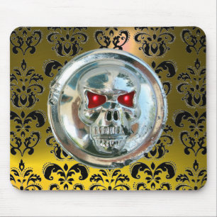CHROME SKULL, Damaskus, gelbes Topaz Mousepad