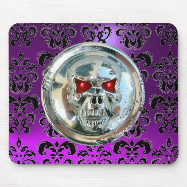 CHROME SKULL, Damast, Lila Amethyst Mousepad (Vorne)