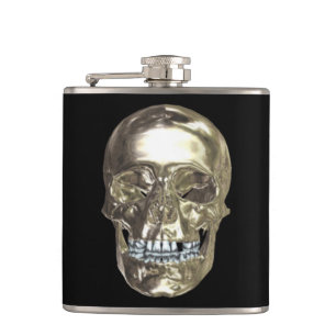 Chrome Skull Flask Flachmann