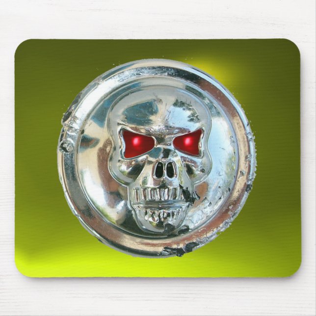 CHROME SKULL, Gelbes Topaz Mousepad (Vorne)