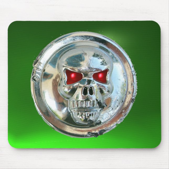 CHROME SKULL , Green Emerald Mousepad (Vorne)