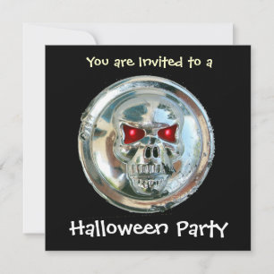CHROME SKULL HALLOWEEN-PARTY EINLADUNG