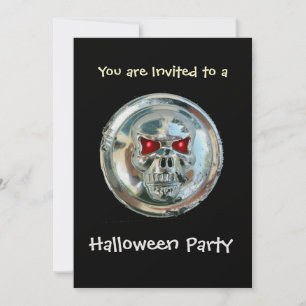 CHROME SKULL HALLOWEEN-PARTY Ice Metallic Einladung