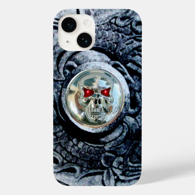 CHROME SKULL MIT FANTASY GRIFFINS Case-Mate iPhone HÜLLE (Rückseite)