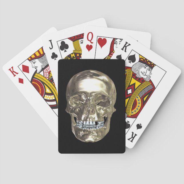 Chrome Skull Playing Cards Spielkarten (Rückseite)