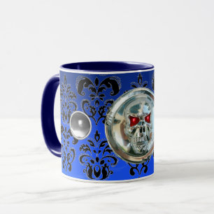 CHROME SKULL RIDERS NACHT BLUE BLACK DAMASK TASSE
