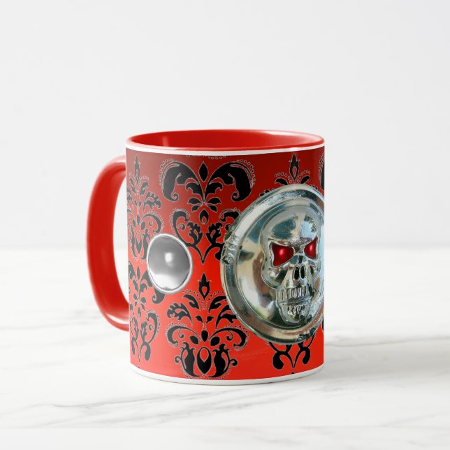 CHROME SKULL RIDERS RED BLACK DAMASK , Ruby Tasse (Vorderseite Links)