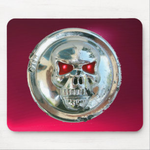 CHROME SKULL, Rosa Ruby Mousepad