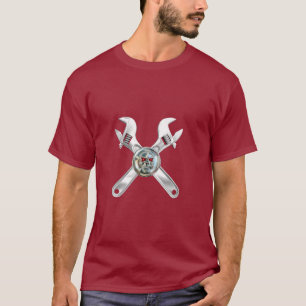 CHROME SKULL UND CROSSED WRENCHS T-Shirt