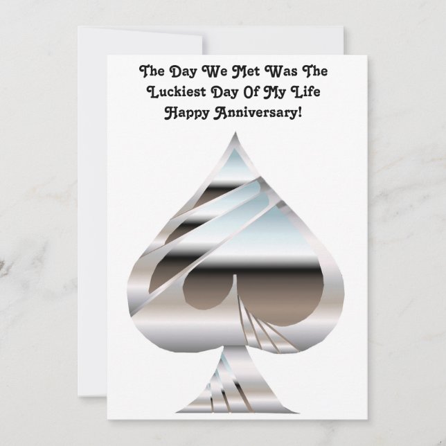 Chrome Spades Anniversary Card Feiertagskarte (Vorderseite)