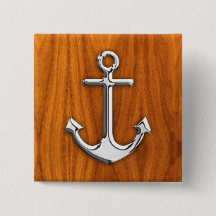 Chrome Style Anchor auf Teak Veneer Button