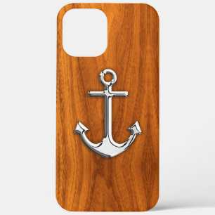 Chrome Style Anchor auf Teak Veneer Case-Mate iPhone Hülle