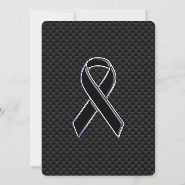 Chrome Style Black Ribbon Awareness Carbon Fibre (Vorderseite)