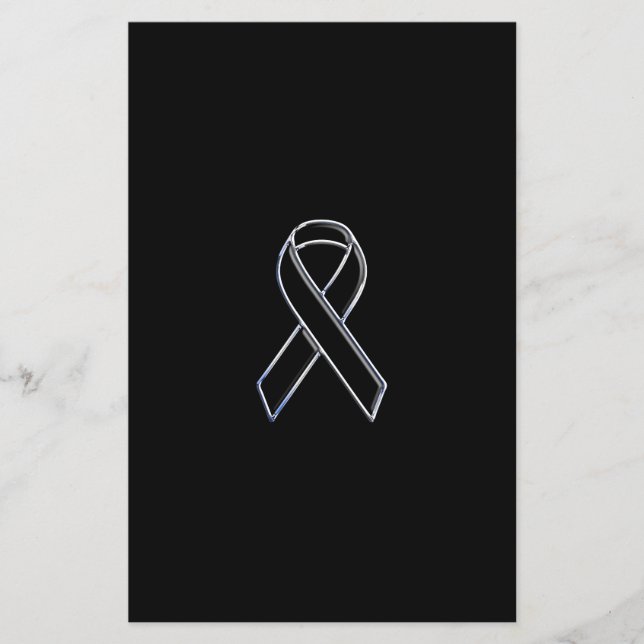 Chrome Style Black Ribbon Awareness Flyer (Vorne)