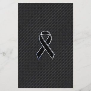 Chrome Style Black Ribbon Awareness Flyer