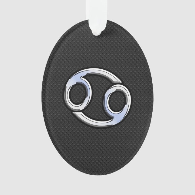 Chrome Style Cancer Zodiac-Symbol Ornament (Vorderseite)