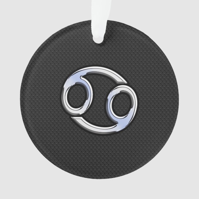 Chrome Style Cancer Zodiac-Symbol Ornament (Vorderseite)