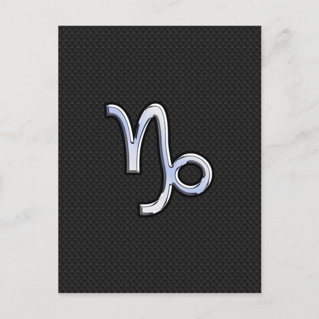 Chrome Style Capricorn Zodiac Sign on Snake Stil Postkarte (Vorderseite)