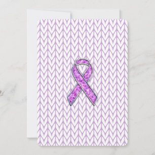 Chrome Style Crystal Pink Ribbon Awareness Knit