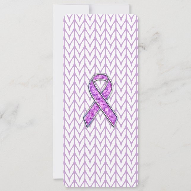 Chrome Style Crystal Pink Ribbon Awareness Strick (Vorderseite)