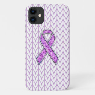Chrome Style Crystals Pink Ribbon Awareness Strick Case-Mate iPhone Hülle