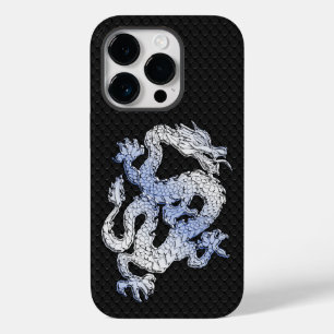 Chrome Style Dragon auf Black Snake Skin Case-Mate iPhone 14 Pro Hülle