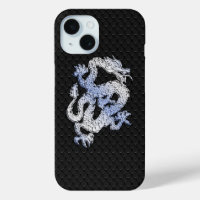 Chrome Style Dragon auf Black Snake Skin Print