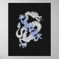 Chrome Style Dragon auf Black Snake Skin Print