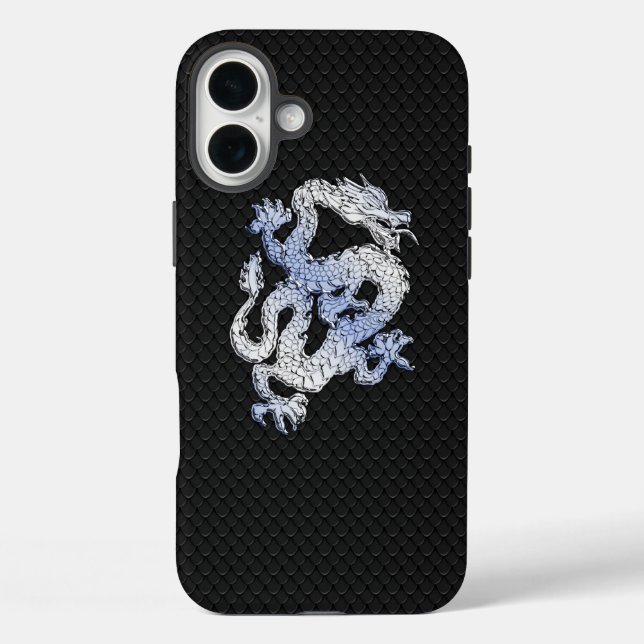 Chrome Style Dragon Black Snake Skin Print Case-Mate iPhone Hülle (Rückseite)