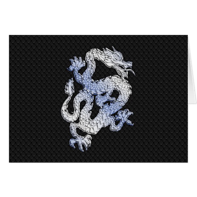 Chrome Style Dragon in Black Snake Skin Print (Vorderseite (Horizontal))