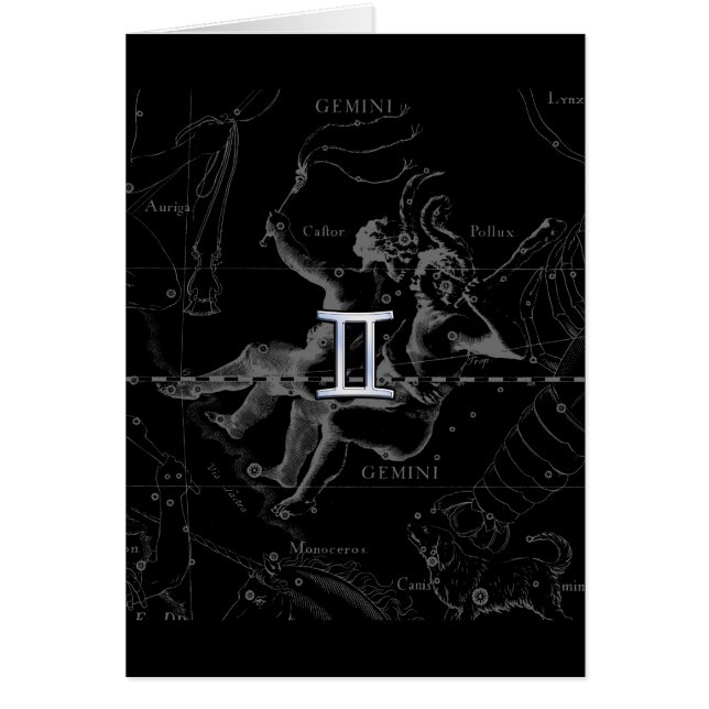 Chrome Style Gemini Zodiac-Zeichen auf Hevelius (Vorne)