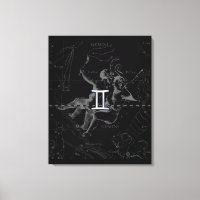 Chrome Style Gemini Zodiac-Zeichen auf Hevelius