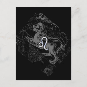 Chrome Style Leo Zodiac Karte Hevelius 1690