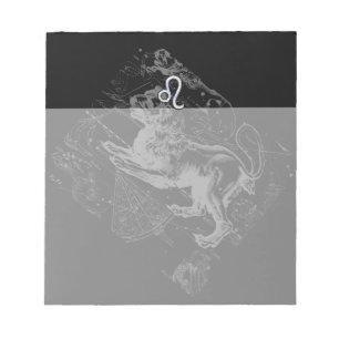 Chrome Style Leo Zodiac Karte Hevelius 1690 Notizblock