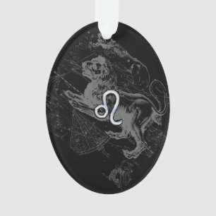 Chrome Style Leo Zodiac Sign auf Hevelius Ornament