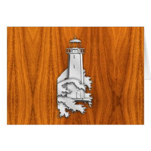 Chrome Style Lighthouse auf Teak Wood