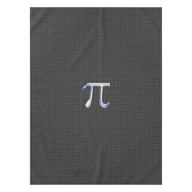 Chrome Style Pi Symbol auf Carbon Fibre Print Tischdecke (Vorderseite)