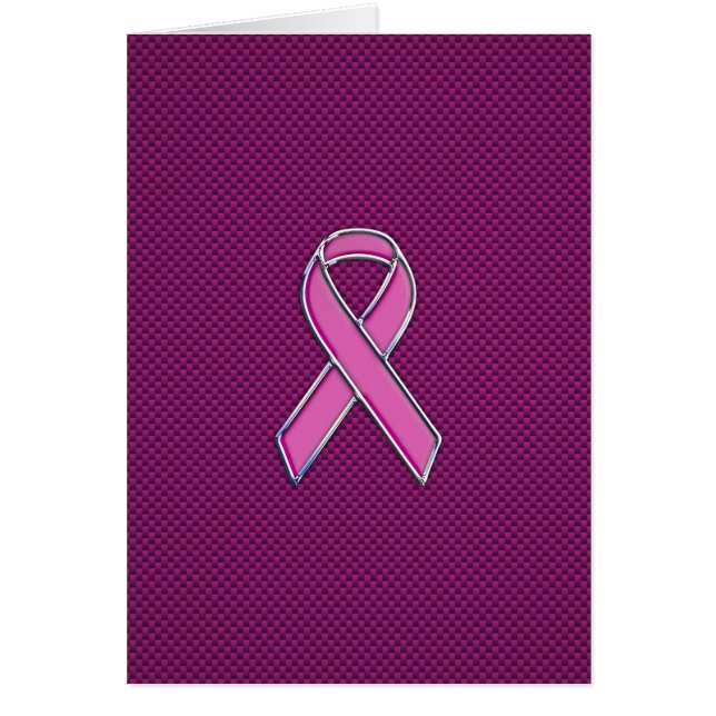 Chrome Style Pink Ribbon Awareness Carbon Fibre (Vorne)
